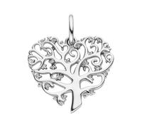 Kettenanhänger JOBO "Herzförmiger Lebensbaum", silber (silber 925), Schmuckanhänger, Damen, Silber 925 (Sterlingsilber), Kettenanhänger, 925 Silber 15 mm (53128023-0) silber 925