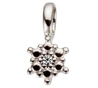 Kettenanhänger JOBO "Kleiner Anhänger 9 mm mit Diamant", weiß (weißgold 585), Schmuckanhänger, Damen, Diamanten Weißgold 585, Diamanten, Weißgold 585, Kettenanhänger, 14 Karat 585 Weißgold (32895121-0