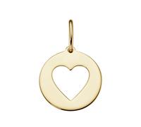 Kettenanhänger LUIGI MERANO "Plättchen Herz, Gold 375", gold, Schmuckanhänger, Herren, onesize, Gelbgold 375, Kettenanhänger (81713832-0) gold