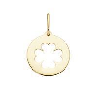 Kettenanhänger LUIGI MERANO "Plättchen Kleeblatt, Gold 375", gold, Schmuckanhänger, Herren, onesize, Gelbgold 375, Kettenanhänger (72717161-0) gold