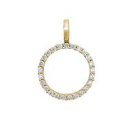 Kettenanhänger LYOMI "585/- Gelbgold Kreis 25 synth. Diam. 0,28ct.", gelb, Schmuckanhänger, Damen, one-size, 0,28 VS = sehr kleine Einschlüsse, Gold, 0,8 g, Kettenanhänger (88252847-0)