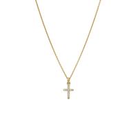 Kettenanhänger LYOMI "585/- Gelbgold Kreuz 11 synth. Diam. 0,09ct.", gelb, Schmuckanhänger, Damen, one-size, 0,09 VS = sehr kleine Einschlüsse, Gold, 0,7 g, Kettenanhänger (33956125-0) gelb