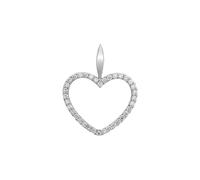 Kettenanhänger LYOMI "585/- Weißgold Herz 36 synth. Diam. 0,24ct.", weiß, Schmuckanhänger, Damen, one-size, 0,24 VS = sehr kleine Einschlüsse, Gold, 1,7 g, Kettenanhänger (43886158-0)