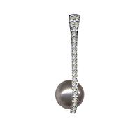 KETTENANHÄNGER mit Perle/Echt Silber 925 mit Zirkonia/Jugendstil Design/Steinarbe: klar weiss/Online Shop Schmuck kaufen / 51097
