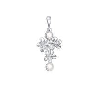 Kettenanhänger NENALINA "Blumen Flower Süßwasserzuchtperle 925 Silber", silber, Schmuckanhänger, Damen, onesize, ohne Stein, Silber 925 (Sterlingsilber), Kettenanhänger (54102127-0)