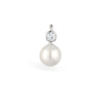 Kettenanhänger NENALINA "Zirkonia Muschelkernperle Klassisch 925 Silber", silber, Schmuckanhänger, Damen, onesize, ohne Stein, Silber 925 (Sterlingsilber), Kettenanhänger (27248955-0) silber