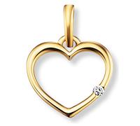 Kettenanhänger ONE ELEMENT "0.01 ct Diamant Brillant Herz Anhänger aus 585 Gelbgold", gold, Schmuckanhänger, Damen, 0,01, Diamanten Gelbgold 585 Gold, Diamanten, Gelbgold 585, Gold, Kettenanhänger, Fe