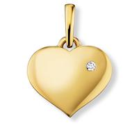 Kettenanhänger ONE ELEMENT "0.01 ct Diamant Brillant Herz Anhänger aus 585 Gelbgold", gold, Schmuckanhänger, Damen, 0,01, Diamanten Gelbgold 585 Gold, Diamanten, Gelbgold 585, Gold, Kettenanhänger, Sa