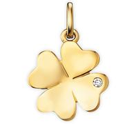 Kettenanhänger ONE ELEMENT "0.01 ct Diamant Brillant Kleeblatt Anhänger aus 585 Gelbgold", gold, Schmuckanhänger, Damen, 0,01, Diamanten Gelbgold 585 Gold, Diamanten, Gelbgold 585, Gold, Kettenanhänge