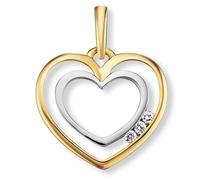 Kettenanhänger ONE ELEMENT "0.03 ct Diamant Brillant Herz Anhänger aus 585 Gelbgold", gold, Schmuckanhänger, Damen, 0,03, Diamanten Gelbgold 585 Gold, Diamanten, Gelbgold 585, Gold, Kettenanhänger, Da