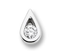 Kettenanhänger ONE ELEMENT "0.05 ct Diamant Brillant Tropfen Anhänger aus 585 Weißgold", silber, Schmuckanhänger, Damen, 0,05, Diamanten Gold Weißgold 585, Diamanten, Gold, Weißgold 585, Kettenanhänge