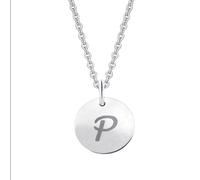 Kettenanhänger ONE ELEMENT "Buchstaben Anhänger aus 333 Weißgold Ø 11,0 mm", silber, Schmuckanhänger, Damen, BuchstabePimSetmitHalskette, A, Gold Weißgold 333, Gold, Weißgold 333, Kettenanhänger, das 