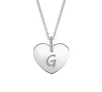 Kettenanhänger ONE ELEMENT "Herz mit Gravur G Buchstaben Anhänger aus 333 Weißgold", silber, Schmuckanhänger, Damen, G, Gold Weißgold 333, Gold, Weißgold 333, Kettenanhänger, Damen Gold Schmuck Herz m