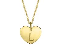 Kettenanhänger ONE ELEMENT "Herz mit Gravur L Buchstaben Anhänger aus 333 Gelbgold", gold, Schmuckanhänger, Damen, L, Gelbgold 333 Gold, Gelbgold 333, Gold, Kettenanhänger, Liebevoll gearbeitet - ein 