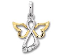 Kettenanhänger ONE ELEMENT "Zirkonia Engel Anhänger aus 925 Silber", silber, Schmuckanhänger, Mädchen, Silber 925 (Sterlingsilber), Kettenanhänger, Damen Silber Schmuck Engel (58914865-0) silber