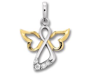 Kettenanhänger ONE ELEMENT "Zirkonia Engel Anhänger aus 925 Silber", silber, Schmuckanhänger, Mädchen, Silber 925 (Sterlingsilber), Kettenanhänger, Kleines Statement - persönlich, stilvoll, alltagstau