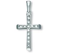 Kettenanhänger ONE ELEMENT "Zirkonia Kreuz Anhänger aus 333 Weißgold", silber, Schmuckanhänger, Damen, Gold Weißgold 333, Gold, Weißgold 333, Kettenanhänger, Ihr persönliches Symbol - liebevoll gearbe