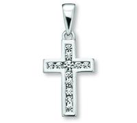 Kettenanhänger ONE ELEMENT "Zirkonia Kreuz Anhänger aus 925 Silber", silber, Schmuckanhänger, Damen, Silber 925 (Sterlingsilber), Kettenanhänger, Ihr persönliches Symbol - liebevoll gearbeitet für jed