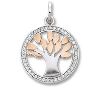 Kettenanhänger ONE ELEMENT "Zirkonia Lebensbaum Anhänger aus 925 Silber", silber, Schmuckanhänger, Damen, Silber 925 (Sterlingsilber), Kettenanhänger, Damen Silber Schmuck Lebensbaum (92307004-0) silb