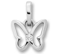 Kettenanhänger ONE ELEMENT "Zirkonia Schmetterling Anhänger aus 925 Silber", silber, Schmuckanhänger, Mädchen, Silber 925 (Sterlingsilber), Kettenanhänger, Damen Silber Schmuck Schmetterling (46761248