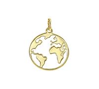 Kettenanhänger OROLINO "375 Gold mit Weltkugel-Motiv", gelb, Schmuckanhänger, Damen, one-size, Gold, 0,6 g, Kettenanhänger (30229431-0) gelb