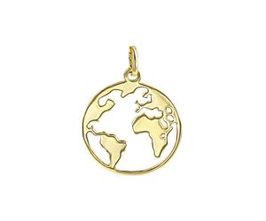 Kettenanhänger OROLINO "375 Gold mit Weltkugel-Motiv", gelb, Schmuckanhänger, Damen, one-size, Gold, 0,6 g, Kettenanhänger (30229431-0) gelb