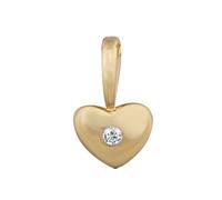 Kettenanhänger OROLINO "585 Gold Herz-Motiv mit Brillant 0,01ct.", gelb (gelb, weiß), Schmuckanhänger, Damen, one-size, 0,01 P1 = bei 10-facher Vergrößerung erkennbare Einschlüsse, Gold, 0,3 g, Ketten