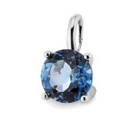 Kettenanhänger OROLINO "585 Gold mit 1x Blautopas London blue", weiß (weiß, blau), Schmuckanhänger, Damen, one-size, Gold, 0,6 g, Kettenanhänger (61808108-0) weiß, blau