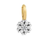 Kettenanhänger OROLINO "585 Gold mit Brillant 0,006ct.", bunt (mehrfarbig, weiß), Schmuckanhänger, Damen, one-size, 0,01 P1 = bei 10-facher Vergrößerung erkennbare Einschlüsse, Gold, 0,3 g, Kettenanhä