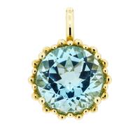 Kettenanhänger OROLINO "585 Gold mit Topas blau (beh.) 11,5mm rund", gelb (gelb, blau), Schmuckanhänger, Damen, one-size, Gold, 3,7 g (73535157-0) gelb, blau