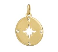 Kettenanhänger OROLINO "Gold 375 mit Kompass-Motiv", gelb, Schmuckanhänger, Damen, one-size, Gold, 0,6 g, Kettenanhänger (81778518-0) gelb