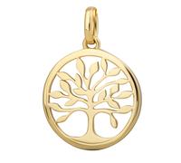 Kettenanhänger OROLINO "Gold 375 mit Lebensbaum-Motiv", gelb, Schmuckanhänger, Damen, one-size, Gold, 0,9 g, Kettenanhänger (56660727-0) gelb