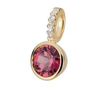 Kettenanhänger OROLINO "Gold 585 mit 5x Brillant zus. 0,02ct. und Rhodolith", gelb, Schmuckanhänger, Damen, one-size, 0,02 SI = kleine Einschlüsse, Gold, 0,6 g (13705560-0) gelb