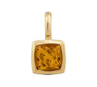 Kettenanhänger OROLINO "Gold 585 mit echtem Citrin 5x5mm", gelb (gelb, gelb), Schmuckanhänger, Damen, one-size, Gold, 0,7 g, Kettenanhänger (98130849-0) gelb, gelb
