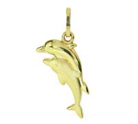 Kettenanhänger OSTSEE-SCHMUCK "Ostsee-Schmuck Anhänger Delphinpaar Anhänger Delphinpaar", gelb, Schmuckanhänger, Damen, 23 x 12mm, Gelbgold 333, 0,4 g, Kettenanhänger (68098926-0) gelb