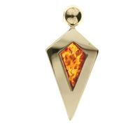 Kettenanhänger OSTSEE-SCHMUCK "Ostsee-Schmuck Anhänger Erka Anhänger Erka", gelb, Schmuckanhänger, Damen, 52x23mm, Silber 925 (Sterlingsilber), 7,4 g, Kettenanhänger (14163322-0) gelb
