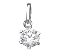 Kettenanhänger OSTSEE-SCHMUCK "Ostsee-Schmuck Anhänger Folina 6 mm Anhänger Folina 6 mm", weiß, Schmuckanhänger, Damen, 16x7mm, Silber 925 (Sterlingsilber), 0,9 g, Kettenanhänger (89359549-0) weiß