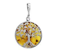 Kettenanhänger OSTSEE-SCHMUCK "Ostsee-Schmuck Anhänger Lebensbaum 21 mm", weiß, Schmuckanhänger, Damen, 34 x 21mm, Silber 925 (Sterlingsilber), 3,1 g, Kettenanhänger (66111328-0) weiß