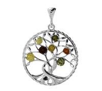 Kettenanhänger OSTSEE-SCHMUCK "Ostsee-Schmuck Anhänger Lebensbaum 30 mm", weiß, Schmuckanhänger, Damen, 42 x 30mm, Silber 925 (Sterlingsilber), 5 g, Kettenanhänger (50196737-0) weiß