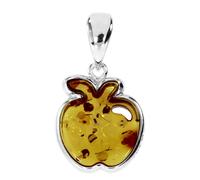 Kettenanhänger OSTSEE-SCHMUCK "Ostsee-Schmuck Anhänger Apfel Anhänger Apfel", weiß, Schmuckanhänger, Damen, 29 x 16mm, Silber 925 (Sterlingsilber), 2,7 g, Kettenanhänger (83945120-0) weiß