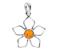 Kettenanhänger OSTSEE-SCHMUCK "Ostsee-Schmuck Anhänger Blüte Anhänger Blüte", weiß, Schmuckanhänger, Damen, 33x24mm, Silber 925 (Sterlingsilber), 1,7 g, Kettenanhänger (65767659-0) weiß