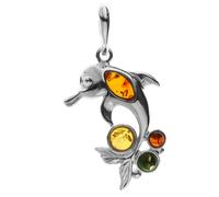 Kettenanhänger OSTSEE-SCHMUCK "Ostsee-Schmuck Anhänger Delphin Anhänger Delphin", weiß, Schmuckanhänger, Damen, 39x20mm, Silber 925 (Sterlingsilber), 2,6 g, Kettenanhänger (49232734-0) weiß