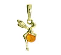 Kettenanhänger OSTSEE-SCHMUCK "Ostsee-Schmuck Anhänger Elfe Anhänger Elfe", gelb, Schmuckanhänger, Damen, 25 x 13mm, Silber 925 (Sterlingsilber), 1,6 g, Kettenanhänger (33333608-0) gelb