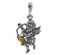 Kettenanhänger OSTSEE-SCHMUCK "Ostsee-Schmuck Anhänger Engel Amor Anhänger Engel Amor", weiß, Schmuckanhänger, Damen, 33 x 17mm, Silber 925 (Sterlingsilber), 3,4 g, Kettenanhänger (69274443-0) weiß