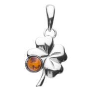 Kettenanhänger OSTSEE-SCHMUCK "Ostsee-Schmuck Anhänger Kleeblatt Anhänger Kleeblatt", weiß, Schmuckanhänger, Damen, 25 x 12mm, Silber 925 (Sterlingsilber), 1,4 g, Kettenanhänger (65030548-0) weiß