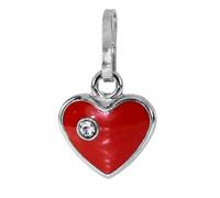 Kettenanhänger OSTSEE-SCHMUCK "Ostsee-Schmuck Anhänger kleines Herz Anhänger kleines Herz", rot, Schmuckanhänger, Damen, 14 x 8mm, Silber 925 (Sterlingsilber), 0,5 g, Kettenanhänger (32910719-0) rot