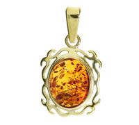 Kettenanhänger OSTSEE-SCHMUCK "Ostsee-Schmuck Anhänger Konstanze Anhänger Konstanze", gelb, Schmuckanhänger, Damen, 23 x 12mm, Gelbgold 333, 1,4 g, Kettenanhänger (29938055-0) gelb