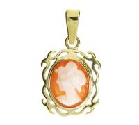 Kettenanhänger OSTSEE-SCHMUCK "Ostsee-Schmuck Anhänger Konstanze Anhänger Konstanze", gelb, Schmuckanhänger, Damen, 23 x 12mm, Gelbgold 333, 1,5 g, Kettenanhänger (33251463-0) gelb