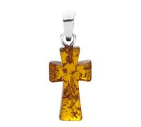 Ketten-Anhänger OSTSEE-SCHMUCK "Ostsee-Schmuck Anhänger Kreuz 28 x 16 mm Silber 925/000", weiß, Schmuckanhänger, Damen, 35 x 16mm, Bernstein, 1.7 g (89289227-0) weiß