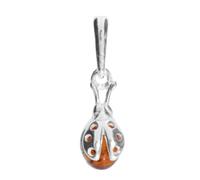 Kettenanhänger OSTSEE-SCHMUCK "- Marienkäfer - Silber 925/000 - Bernstein" Gr. 23, silber (silber 925, silberfarben, weiß), Schmuckanhänger, Damen, Silber 925 (Sterlingsilber), Kettenanhänger (8512035